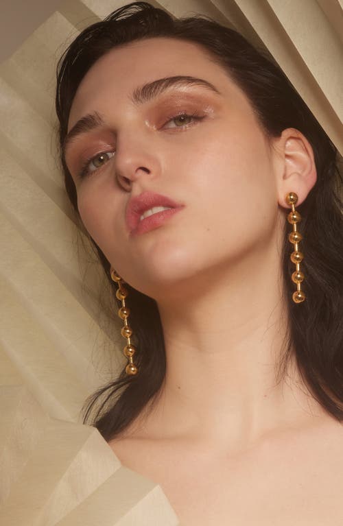 Shop Lady Grey Ball Chain Linear Drop Earrings In Gold