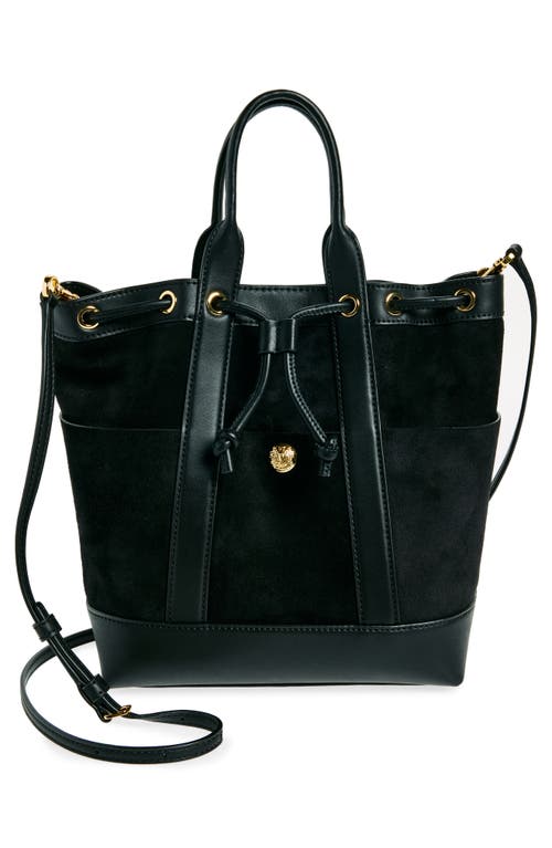 Veronica Beard Goody Suede & Leather Tote In Black