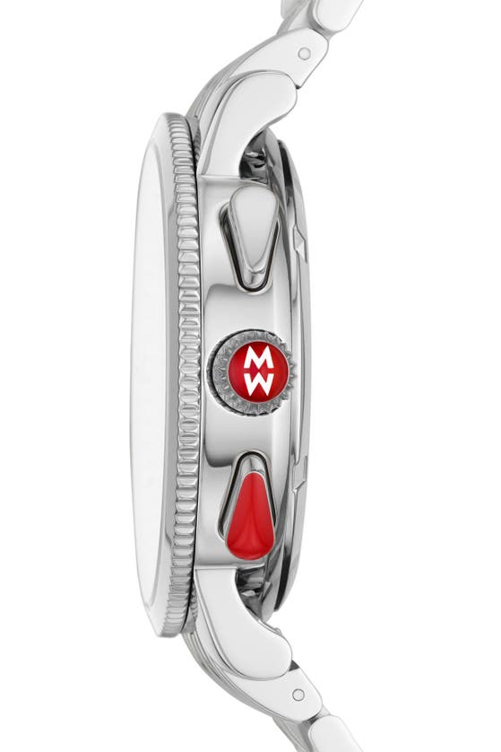 Michele Sport Sail Diamond Bracelet Watch, 42mm In Silver