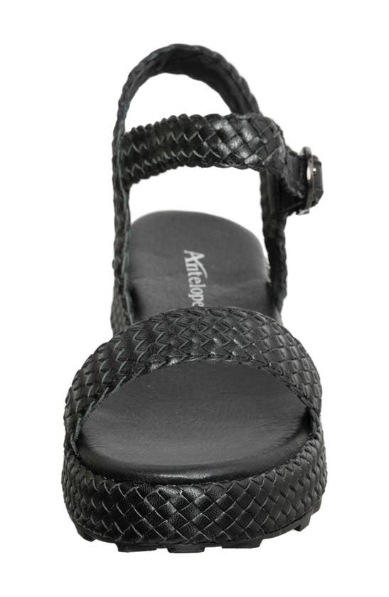 Shop Antelope Brenna Woven Leather Sandal In Black Leather