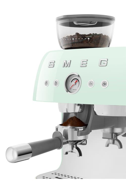 Smeg Espresso Machine With Coffee Grinder In Pastel Green