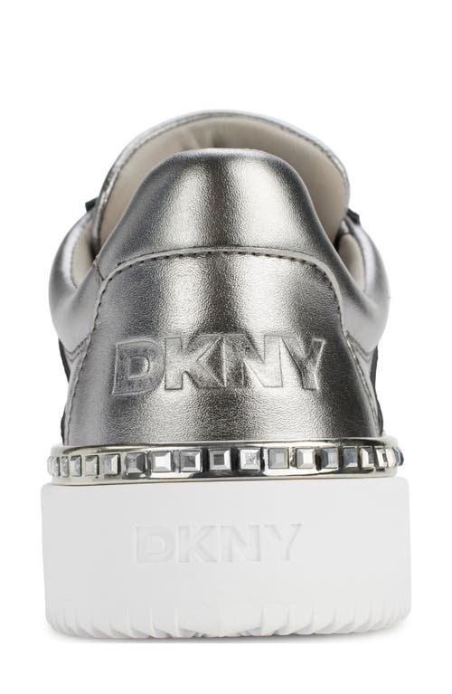 Shop Dkny Beverly Hidden Wedge Sneaker In Nickel