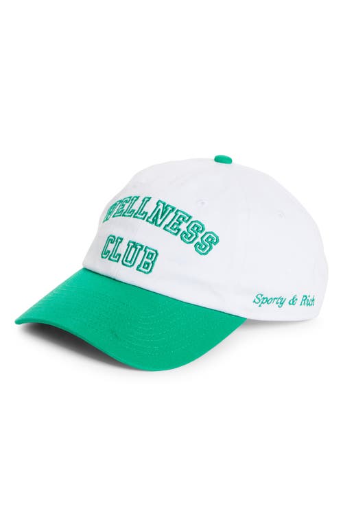 Shop Sporty And Rich Sporty & Rich Wellness Club Embroidered Baseball Cap In White