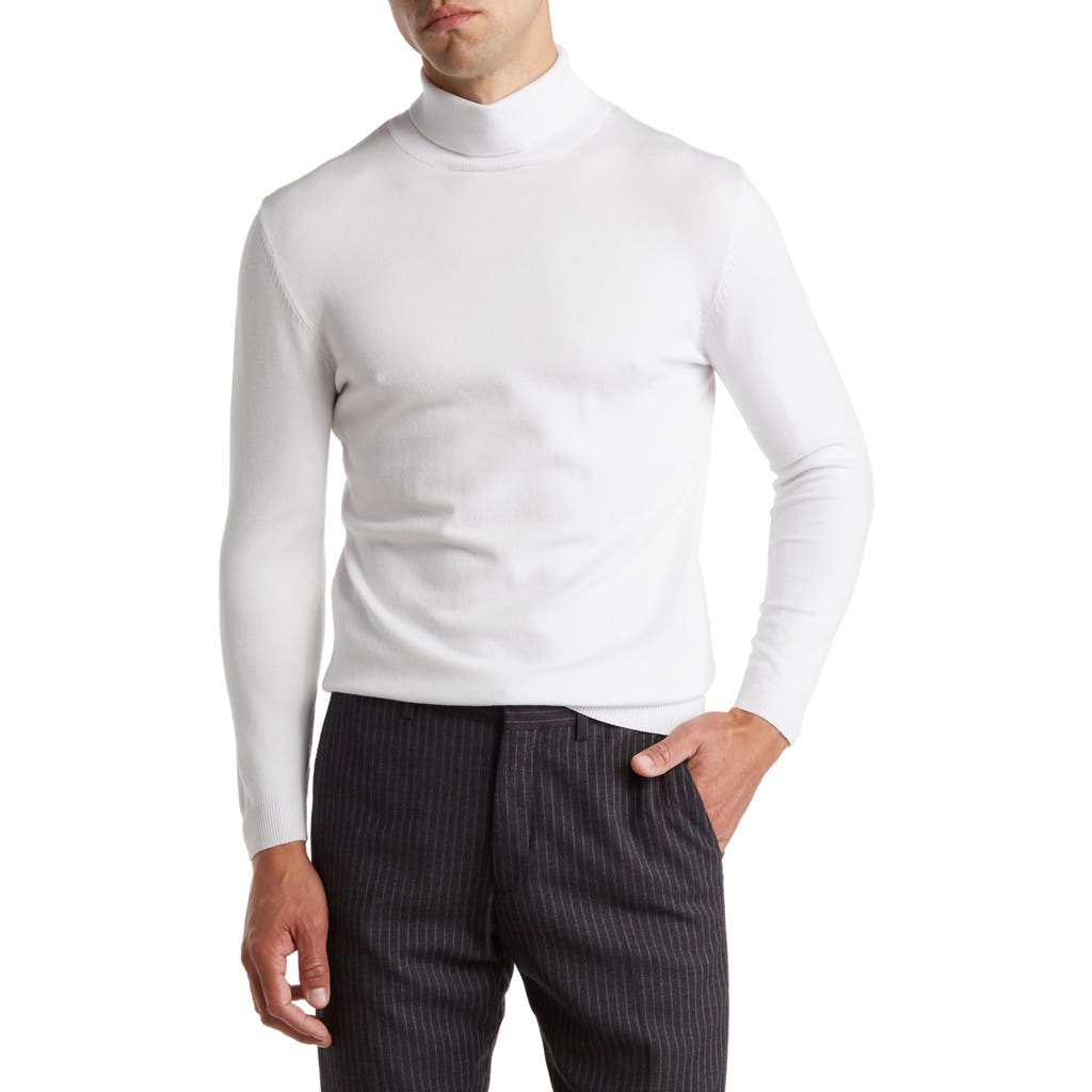 Tom Baine Performance Turtleneck Sweater In White