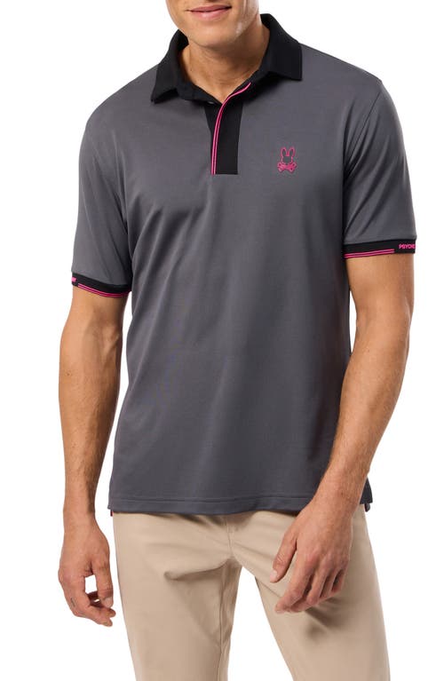 Shop Psycho Bunny Edmonds Sport Performance Polo In Blackened Pearl