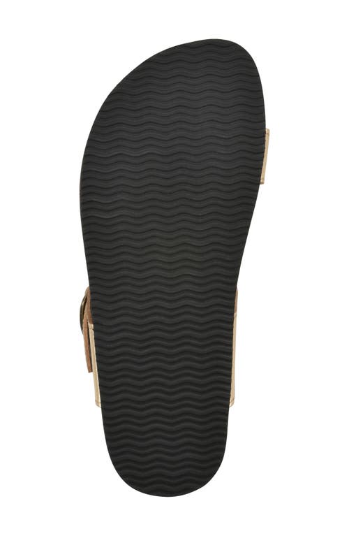 White Mountain Footwear Carly Leather Footbed Sandal In Antique Gold/brown Sole
