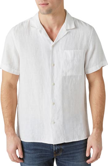 Lucky Brand Linen Short Sleeve Button-Up Shirt (Huckleberry) Men's Clothing  - ShopStyle