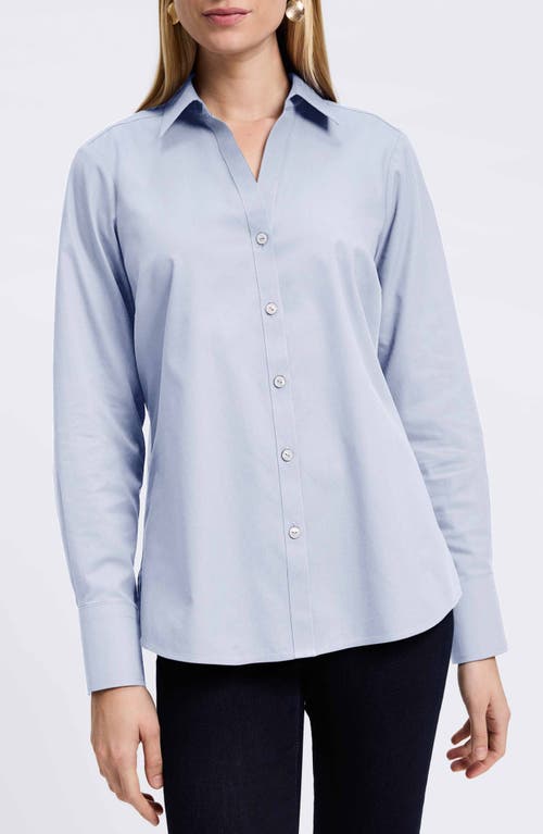 Foxcroft Mary Non-iron Cotton Oxford Button-up Shirt In Blue Wave