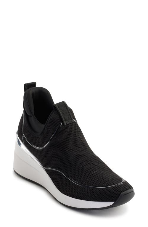 Shop Dkny Pecola Slip-on Wedge Sneaker In Black