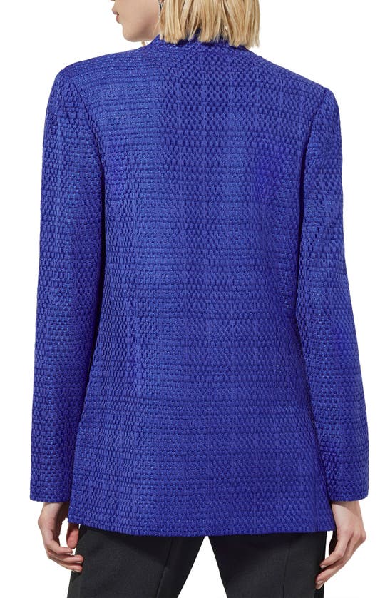 Shop Ming Wang Knit Jacket In Sapphire Sea