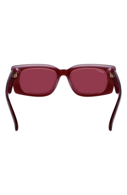 Shop Ferragamo 54mm Rectangular Sunglasses In Burgundy/rose