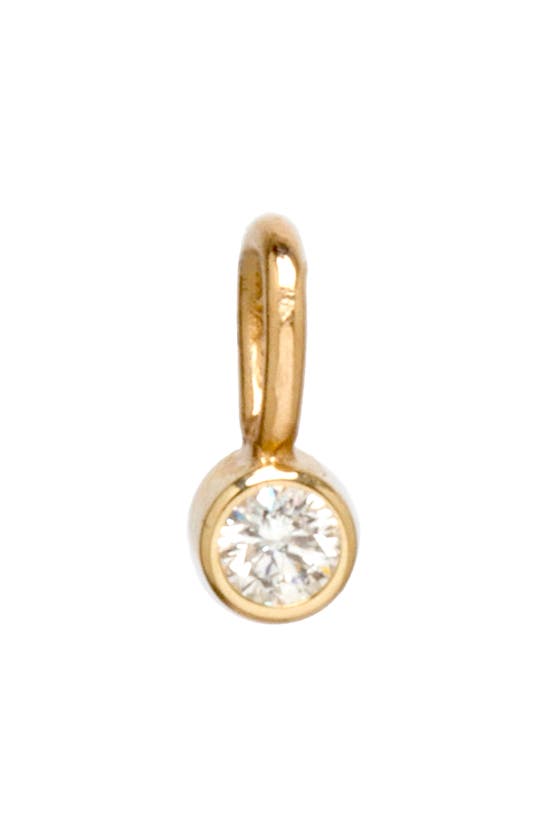 Zoë Chicco Bezeled Diamond Charm In Yellow Gold