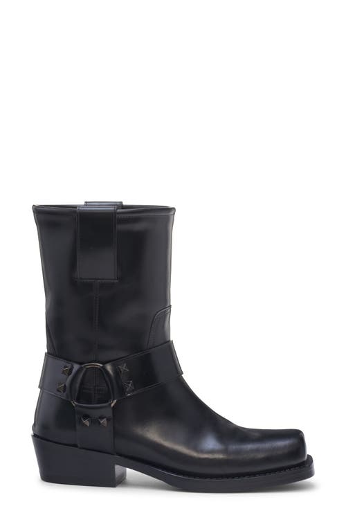 Shop Valentino Garavani Rockstud Biker Boot In Nero