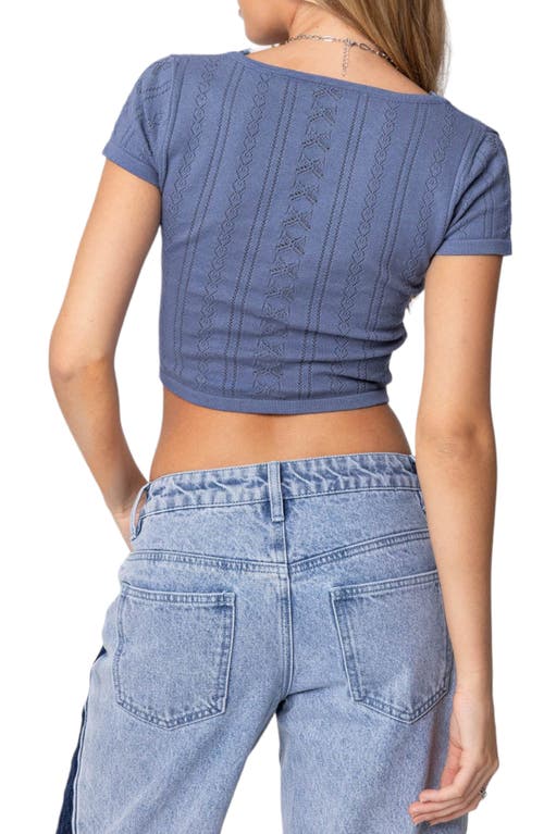 EDIKTED EDIKTED LUCIANA POINTELLE LACE TRIM CROP TOP 