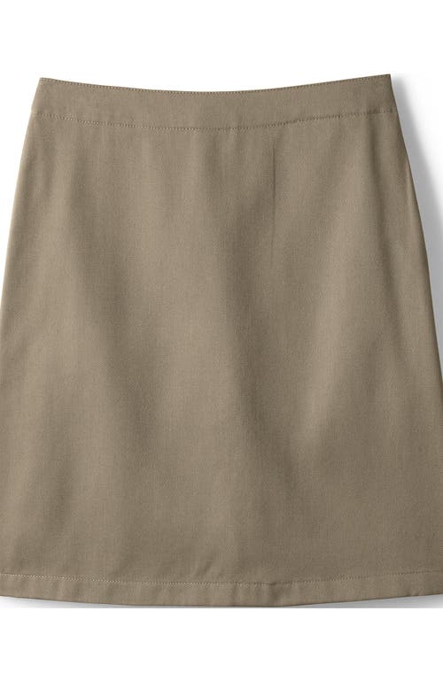 Shop Lands' End School Uniform Girls Slim Blend Chino Skort Top Of Knee In Khaki