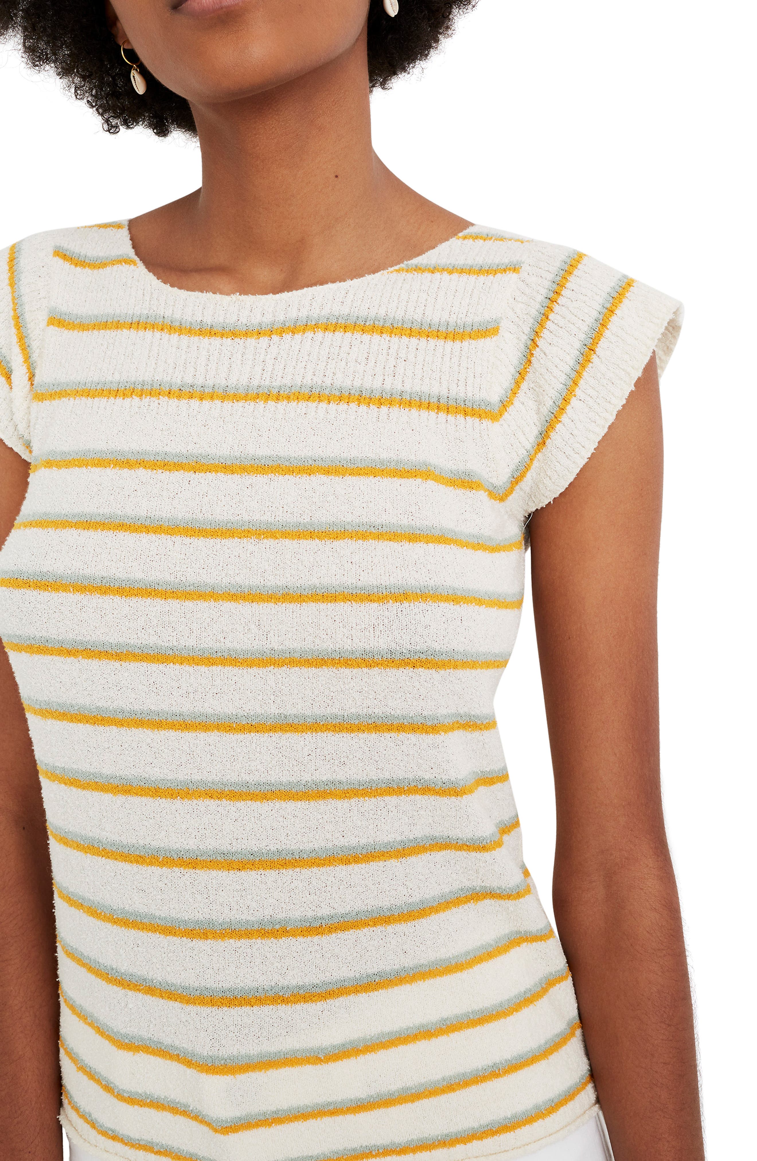 Madewell Marin Smallwood Stripe Sweater Tee, Ivory