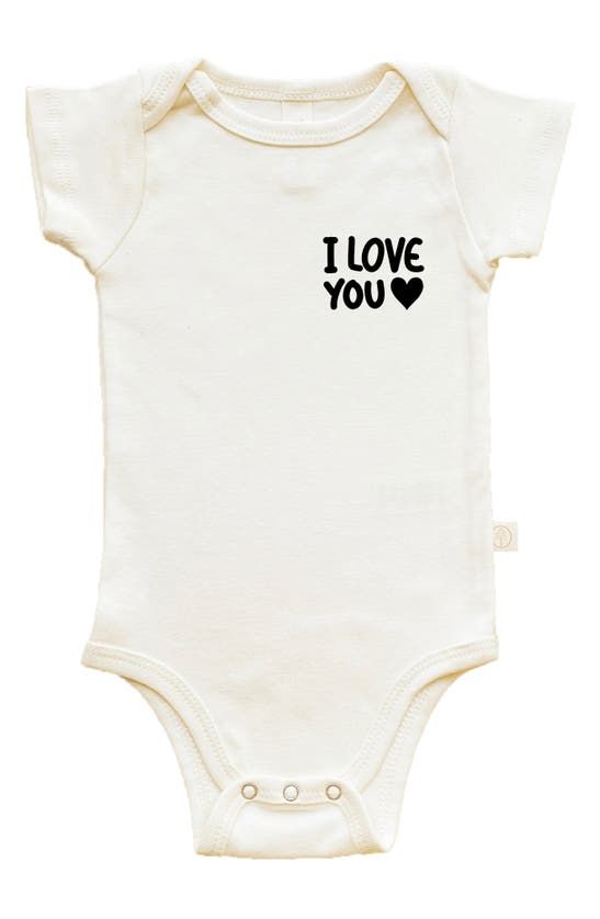 Tenth & Pine Babies' I Love You Organic Cotton Bodysuit In White