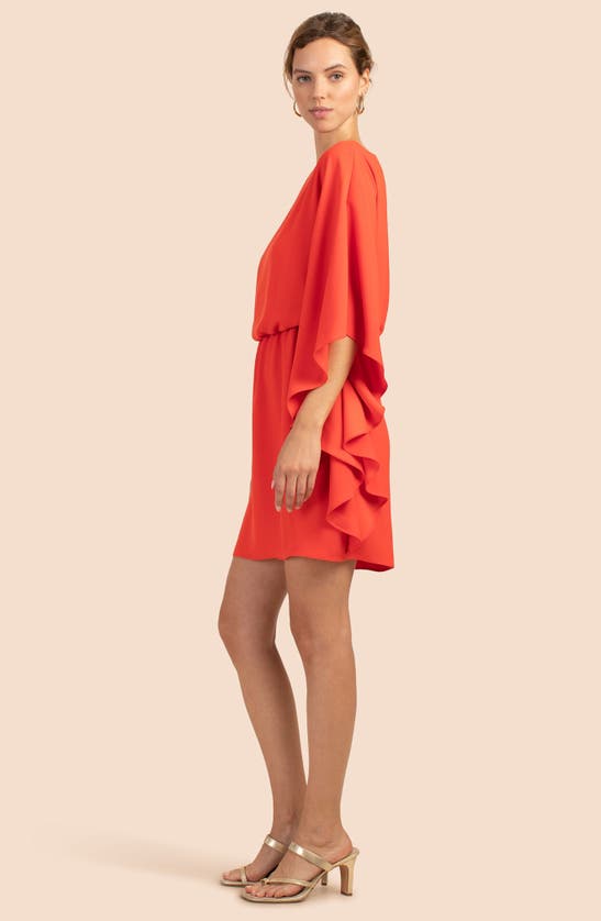 Shop Trina Turk Maison Asymmetric Sleeve Dress In Cherry Tomato