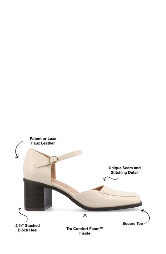 Shop Journee Collection Evangeline Block Heel Pump In Ivory