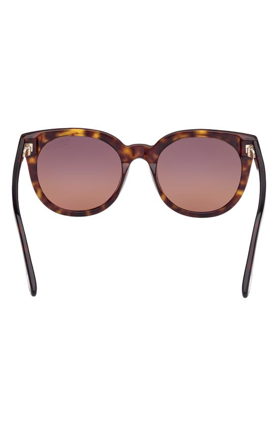 Shop Tom Ford Moira 53mm Polarized Butterfly Sunglasses In Dark Havana / Brown