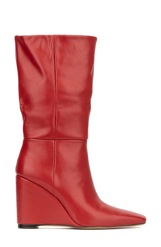 Torgeis Milan Wedge Heel Boot In Red