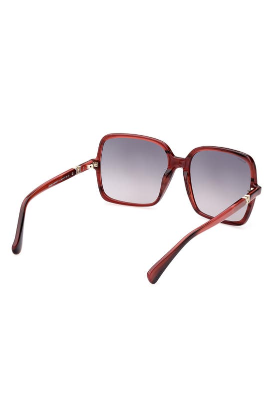 Shop Max Mara 60mm Gradient Square Sunglasses In Shiny Bilayer Bordeaux Red