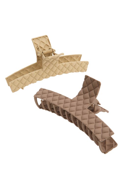 Tasha Assorted 2-Pack Claw Clips in Cream Taupe at Nordstrom