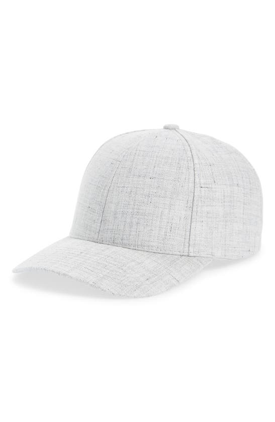Varsity Headwear Linen Baseball Cap In Pearl Grey Linen