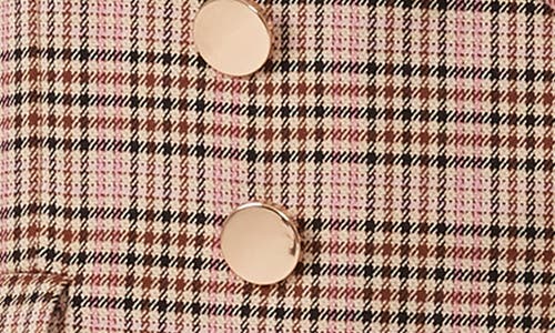 Shop Estelle Penelope Plaid Blazer In Mocha/pink