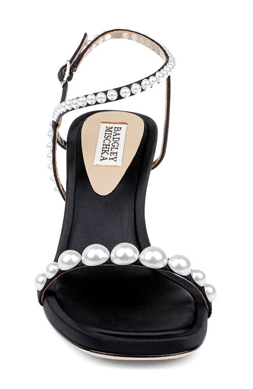 Shop Badgley Mischka Collection Jolie Ankle Strap Sandal In Black Satin