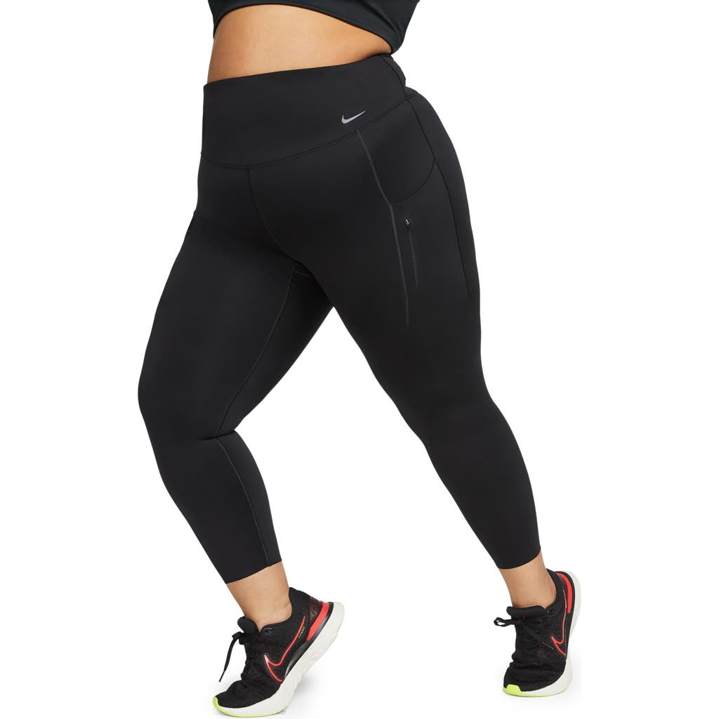 Nike Go Firm Support High Waist 7/8 Pocket Leggings In Black/black