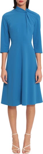 DONNA MORGAN FOR MAGGY Twist Collar Fit & Flare Dress | Nordstrom