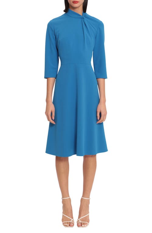 DONNA MORGAN FOR MAGGY Twist Collar Fit & Flare Dress in Directoire Blue
