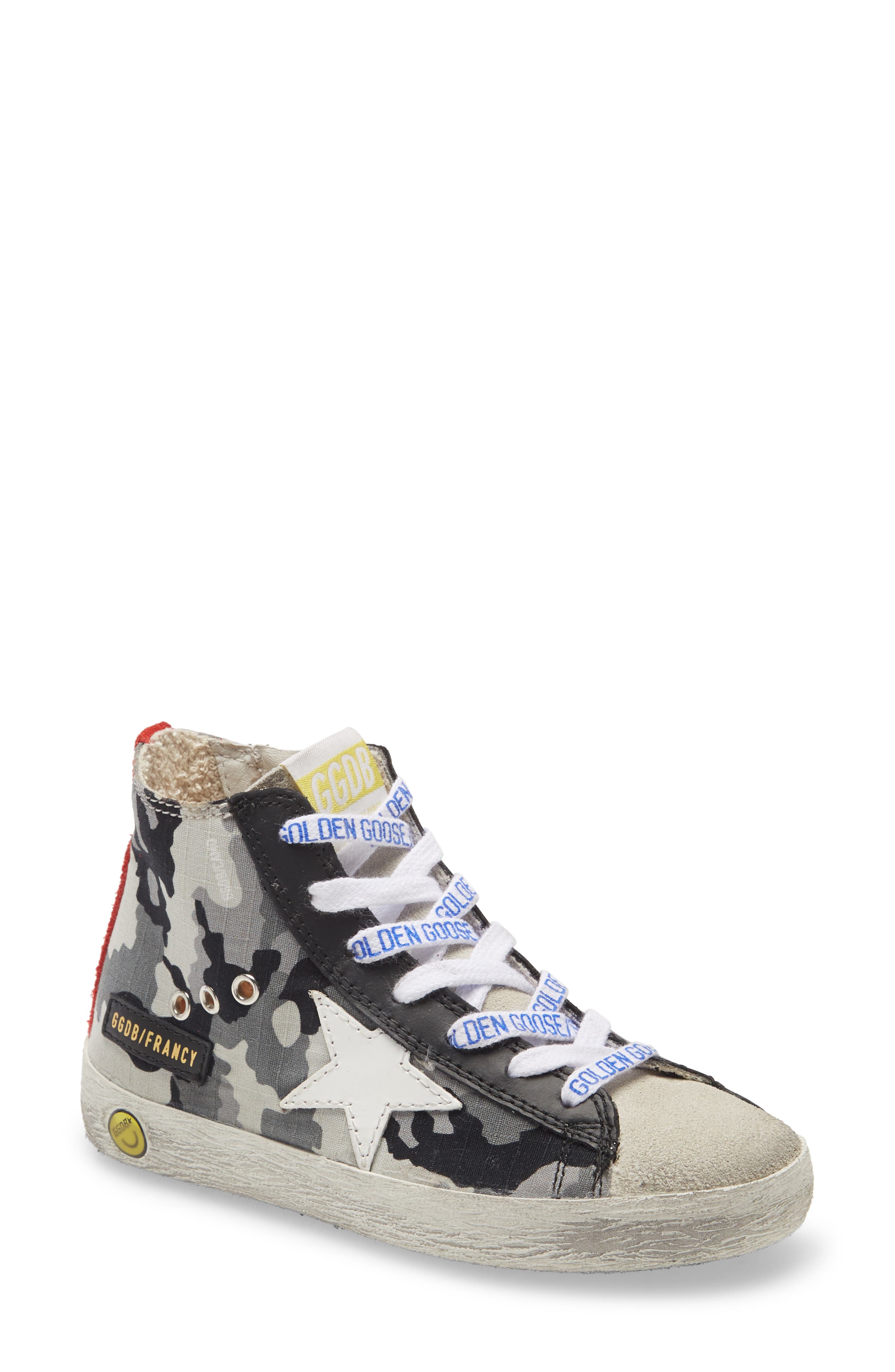Golden Goose Francy High Top Sneaker in Grey/Ice/White/Ruby at Nordstrom, Size 9.5Us