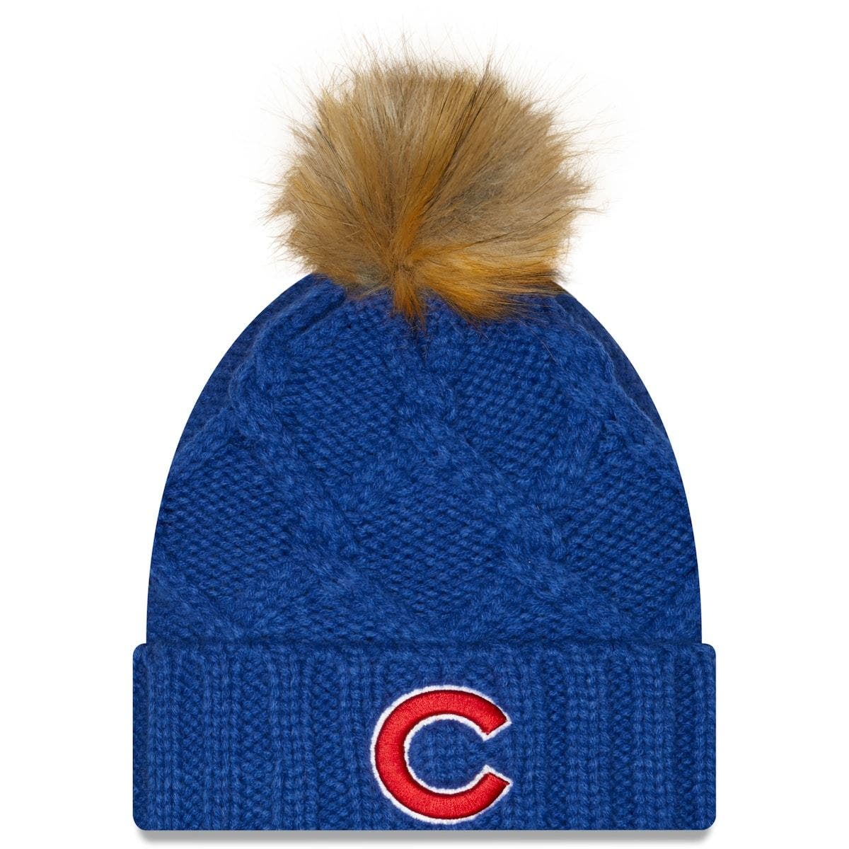 New Era Women's New Era Royal Chicago Cubs Luxe Cuffed Knit Hat with Pom at Nordstrom