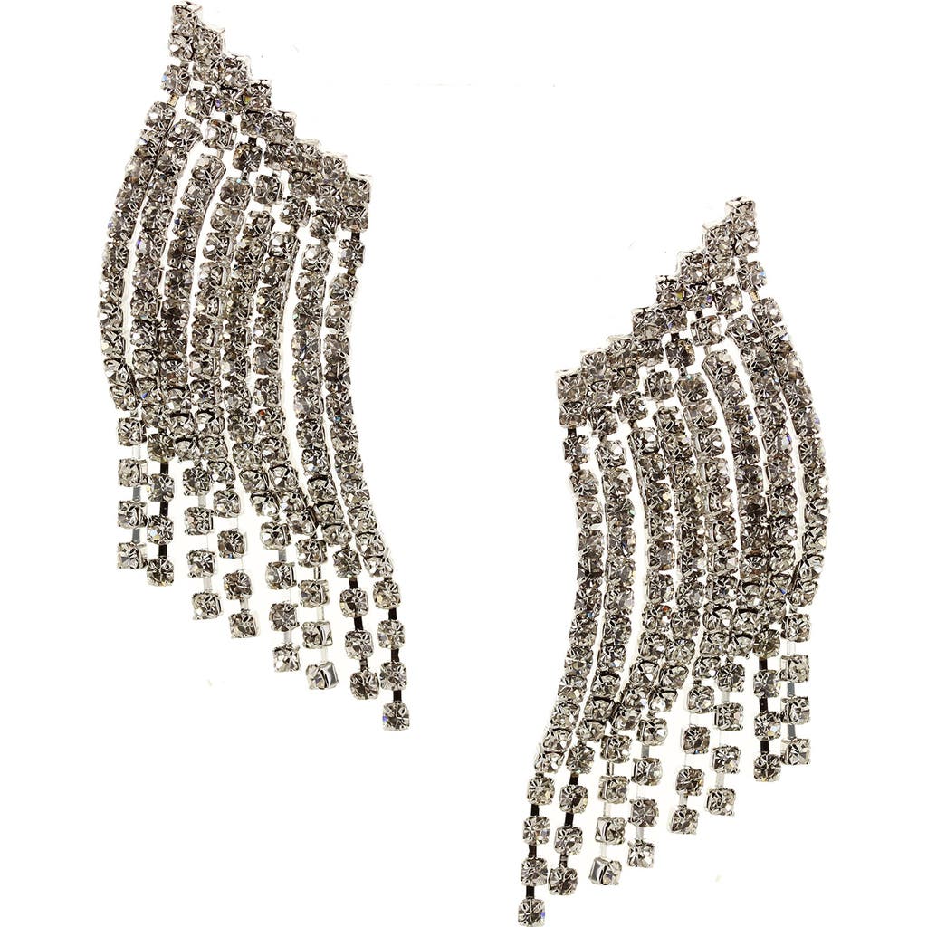 Shop Olivia Welles Crystal Drop Earrings In Silver/clear