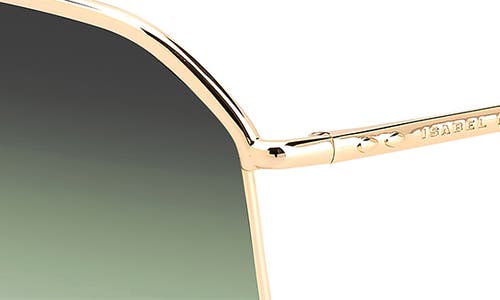 Isabel Marant Wild Metal 64mm Gradient Oversize Aviator Sunglasses In Rose Gold/gray Green