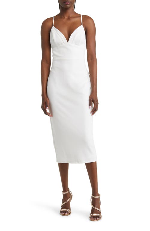 Lulus All in Favor Cocktail Midi Dress in White