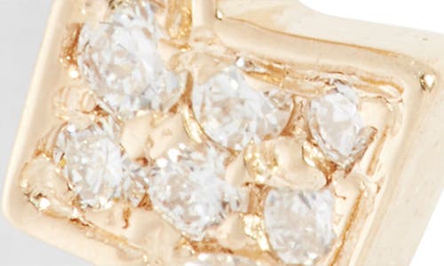 Anzie Lightning Bolt Charm In Gold/white Sapphire