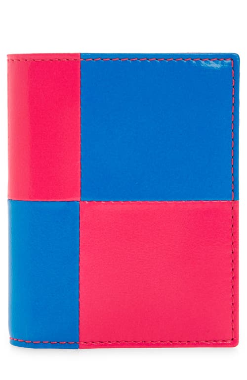 Shop Comme Des Garçons Wallets Fluo Squares Card Case In Pink/blue