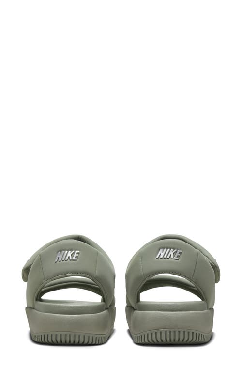 Shop Nike Calm Sandal In Army/metallic Silver