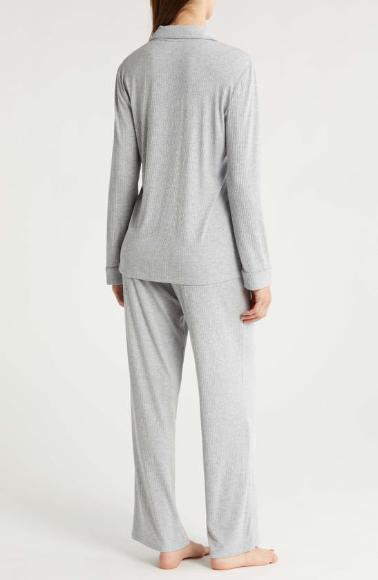 Nordstrom Moonlight Eco Easy Rib Pajamas In Grey Heather