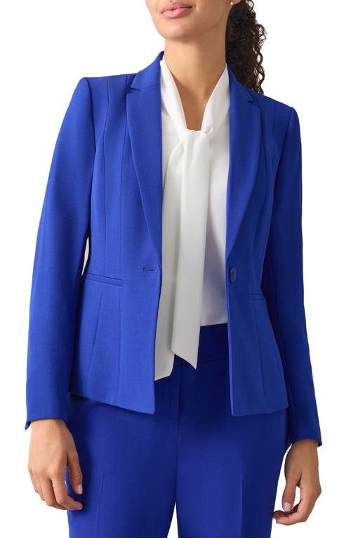 Kasper Rolled Cuff Three Quarter Sleeve Blazer In Royal Signature