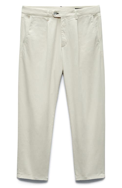 Rag & Bone Pleated Stretch Cotton Chino Pants In Turtledove