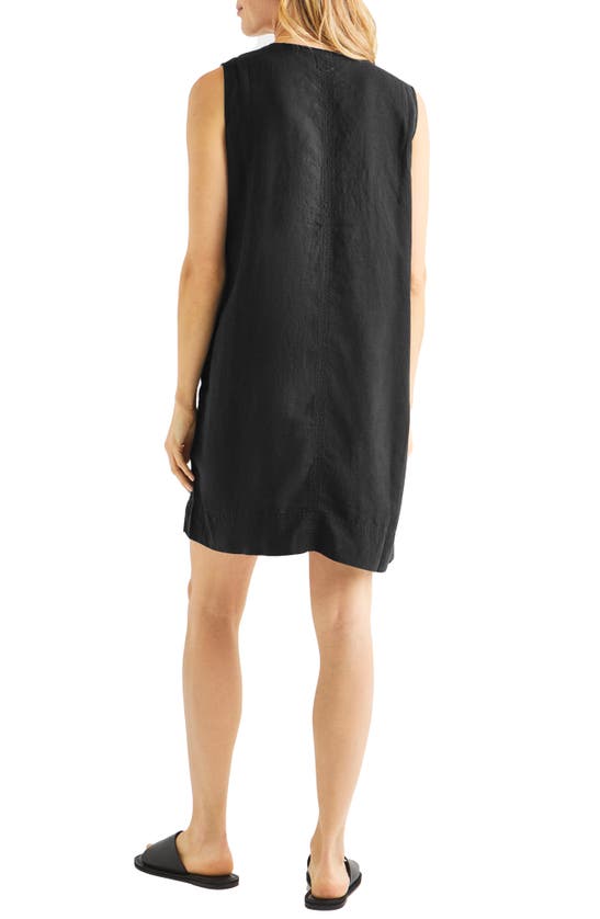 Shop Splendid Dawson Linen Blend Minidress In Black