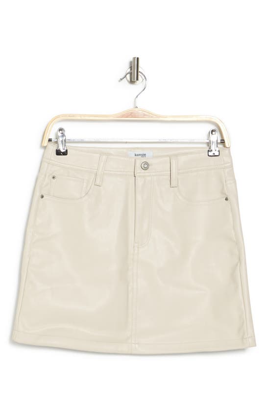 Kensie 5-pocket Miniskirt In Alabaster Pu