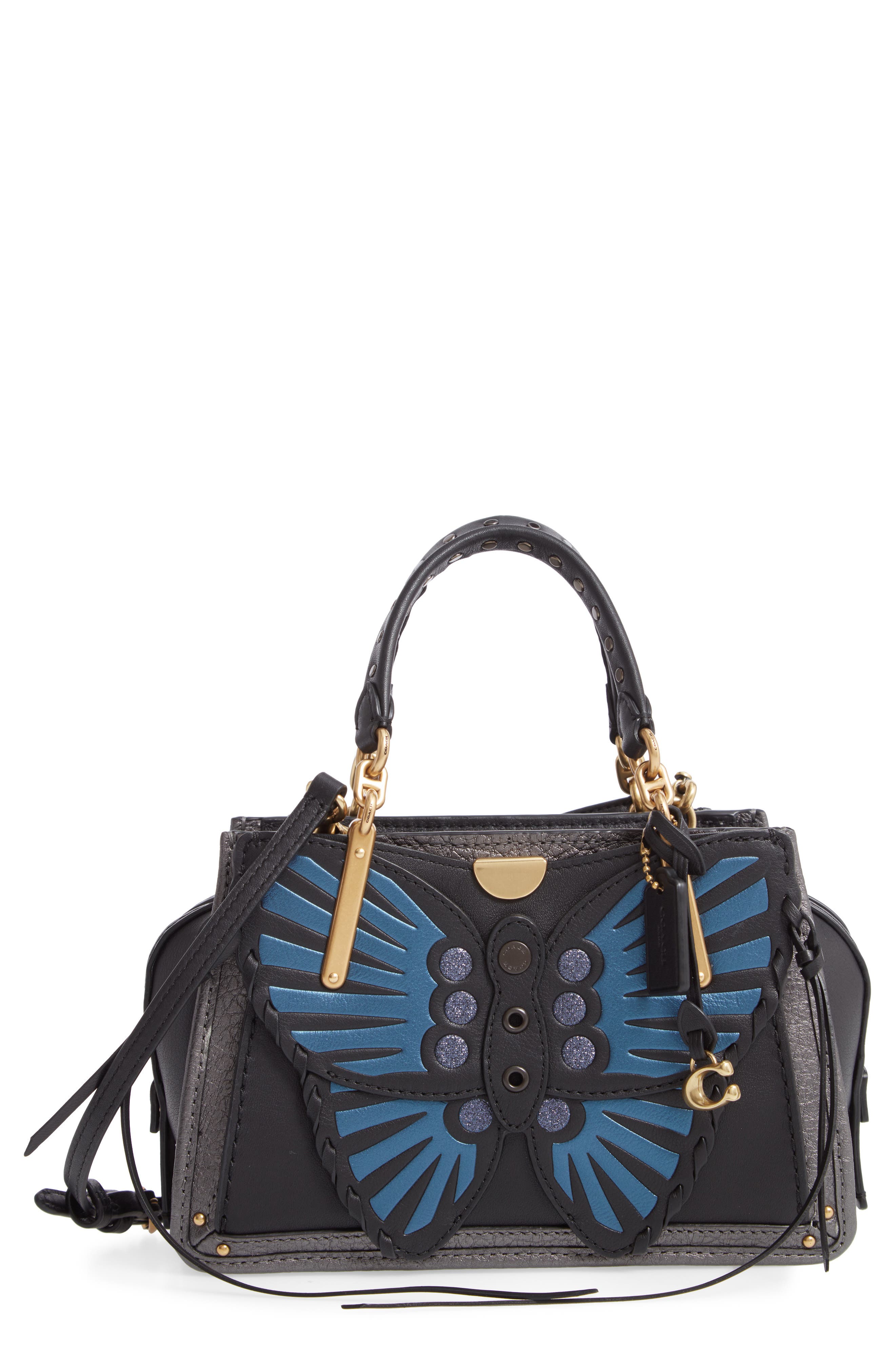 coach butterfly appliqué leather dreamer satchel