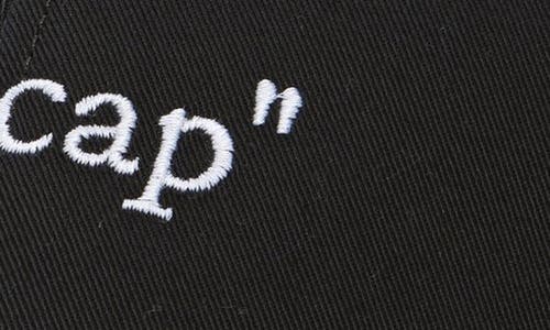 Off-white Slogan Embroidered Baseball Cap In Black - White