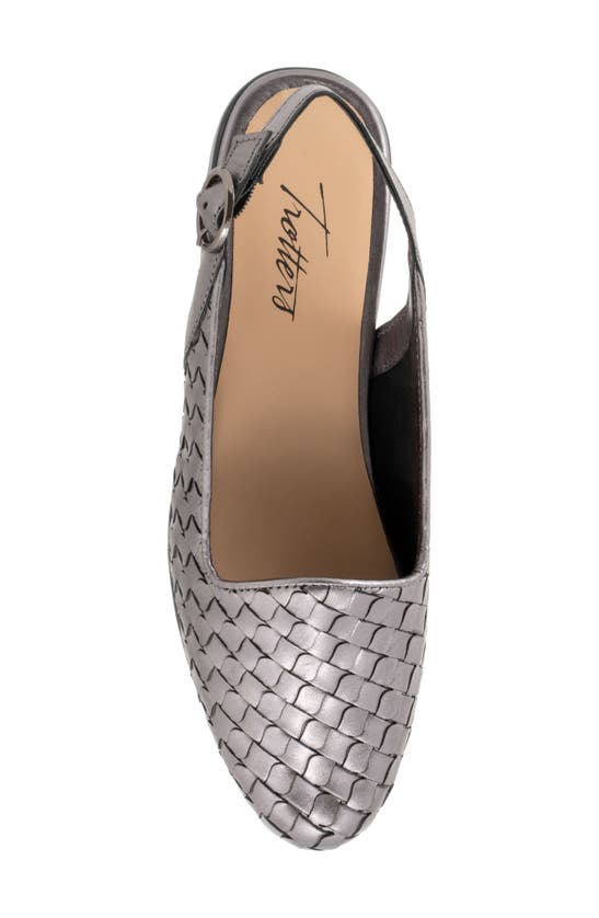 Trotters Lea Slingback Flat In Pewter