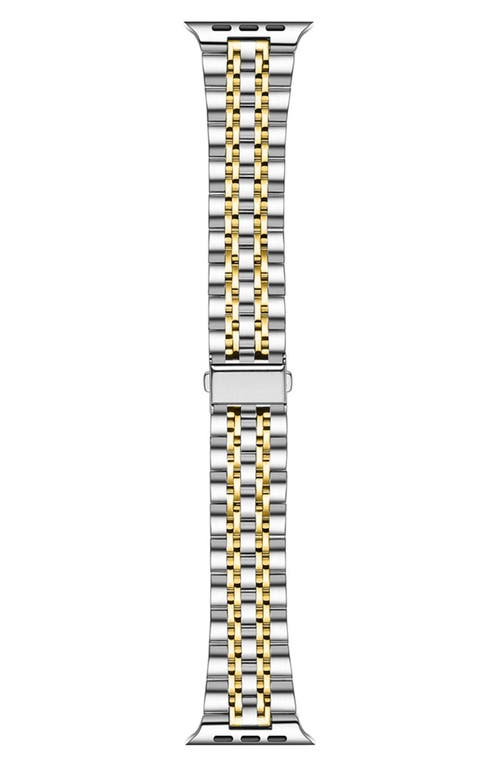 POSH TECH Rainey Silver/Gold Stainless Steel Band for Apple Watch in Silver/gold/silver